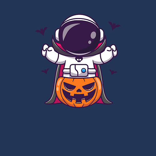 Мужской свитшот Spaceman halloween / Тёмно-синий – фото 3