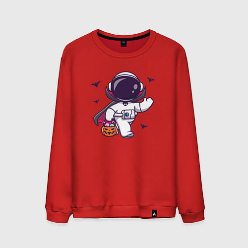 Мужской свитшот Космонавт с конфетками / Красный – фото 1