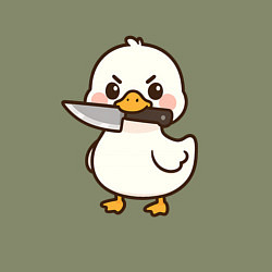 Свитшот хлопковый мужской Утенок с ножом, цвет: авокадо — фото 2