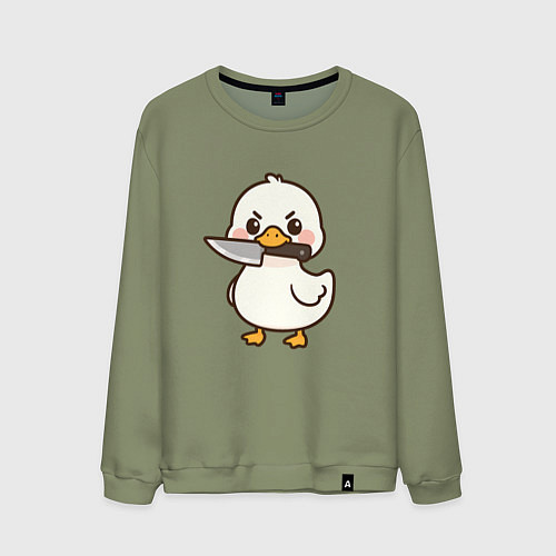 Мужской свитшот Утенок с ножом / Авокадо – фото 1