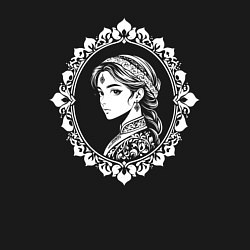 Свитшот хлопковый мужской Восточная грация девушки, цвет: черный — фото 2