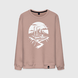 Свитшот хлопковый мужской Завод в горах, цвет: пыльно-розовый