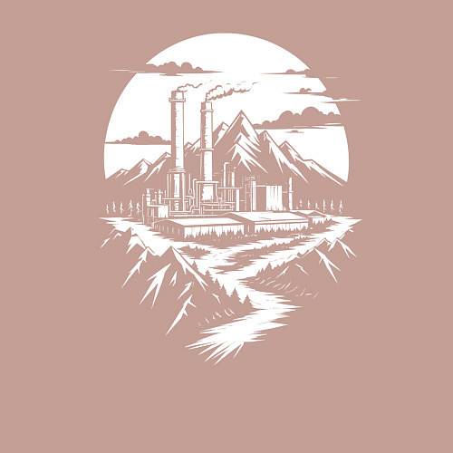 Мужской свитшот Завод в горах / Пыльно-розовый – фото 3