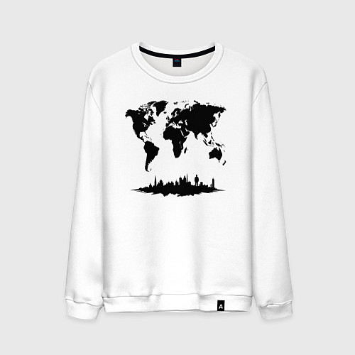 Мужской свитшот Мир в тени города / Белый – фото 1
