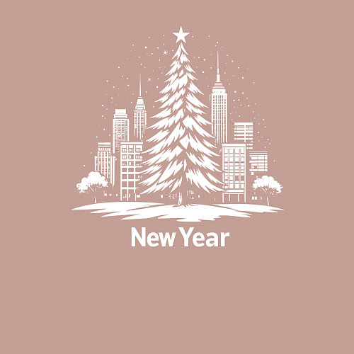 Мужской свитшот Новогодняя сказка Нью-Йорка / Пыльно-розовый – фото 3