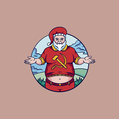 Мужской свитшот Советский Санта / Пыльно-розовый – фото 3