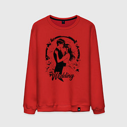 Свитшот хлопковый мужской Свадьба аниме, цвет: красный