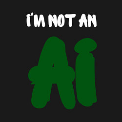 Свитшот хлопковый мужской Я не искусственный интеллект, цвет: черный — фото 2