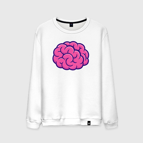 Мужской свитшот Розовый мозг / Белый – фото 1