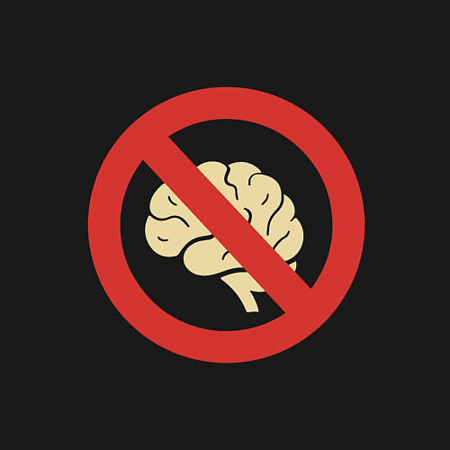 Мужской свитшот Запрет на использование мозга / Черный – фото 3