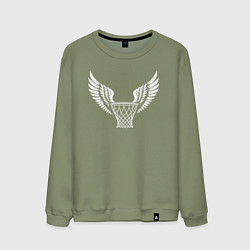 Свитшот хлопковый мужской Крылья кольца, цвет: авокадо