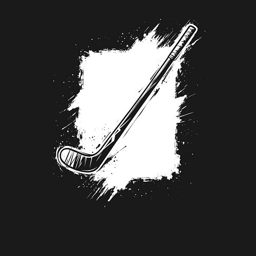 Мужской свитшот Хоккейная клюшка в квадрате / Черный – фото 3