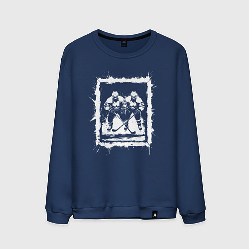 Мужской свитшот Дуэль на льду / Тёмно-синий – фото 1