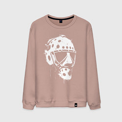 Свитшот хлопковый мужской Белая хоккейная маска, цвет: пыльно-розовый
