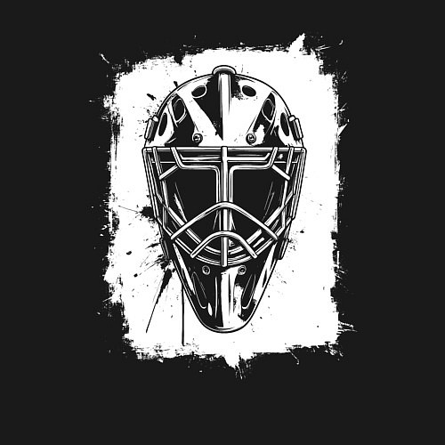 Мужской свитшот Вратарская маска в белом квадрате / Черный – фото 3