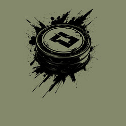 Свитшот хлопковый мужской Чёрная хоккейная шайба, цвет: авокадо — фото 2