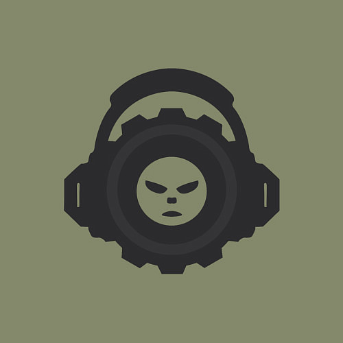 Мужской свитшот Логотип c лицом и шестернёй в наушниках / Авокадо – фото 3