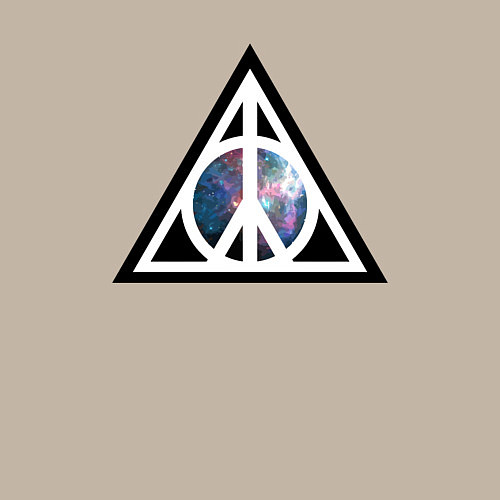 Мужской свитшот Peace space / Миндальный – фото 3