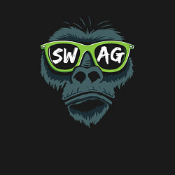 Свитшот хлопковый мужской Swag monkey, цвет: черный — фото 2
