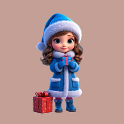 Свитшот хлопковый мужской Снегурочка с подарком, цвет: пыльно-розовый — фото 2