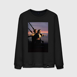 Свитшот хлопковый мужской Titanic love, цвет: черный