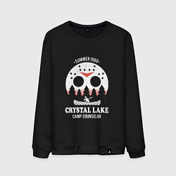 Свитшот хлопковый мужской Crystal lake camp, цвет: черный