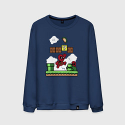 Свитшот хлопковый мужской Deadpool Mario, цвет: тёмно-синий