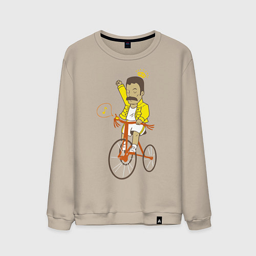 Мужской свитшот Фредди на велосипеде / Миндальный – фото 1