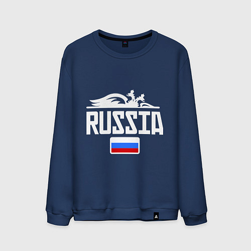 Мужской свитшот Russia / Тёмно-синий – фото 1