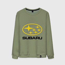 Свитшот хлопковый мужской Subaru Logo, цвет: авокадо