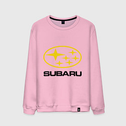 Свитшот хлопковый мужской Subaru Logo, цвет: светло-розовый