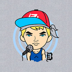 Свитшот хлопковый мужской Eminem face, цвет: меланж — фото 2