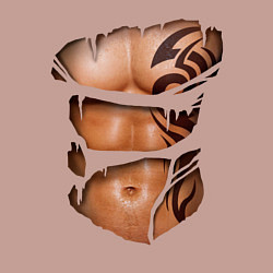 Свитшот хлопковый мужской Торс с тату, цвет: пыльно-розовый — фото 2