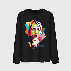 Свитшот хлопковый мужской Kurt Cobain: Colors, цвет: черный