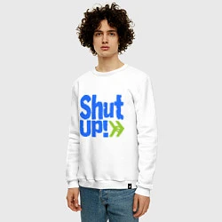 Свитшот хлопковый мужской Shut up!, цвет: белый — фото 2