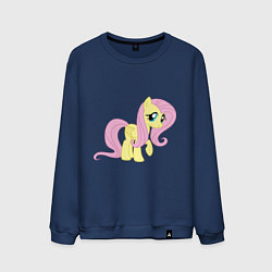Свитшот хлопковый мужской Пони пегас Флаттершай, цвет: тёмно-синий