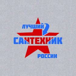 Свитшот хлопковый мужской Лучший сантехник России, цвет: меланж — фото 2