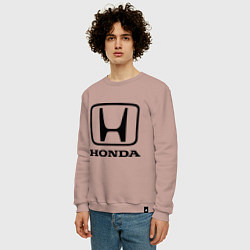 Свитшот хлопковый мужской Honda logo, цвет: пыльно-розовый — фото 2