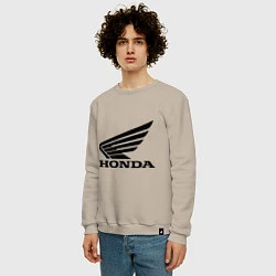 Свитшот хлопковый мужской Honda Motor, цвет: миндальный — фото 2
