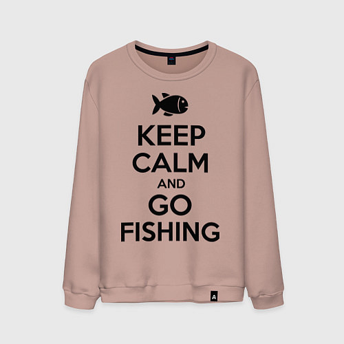 Мужской свитшот Keep Calm & Go fishing / Пыльно-розовый – фото 1