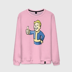 Свитшот хлопковый мужской Fallout vault boy, цвет: светло-розовый