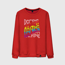 Свитшот хлопковый мужской Doctor & Time Machine, цвет: красный