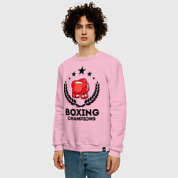 Свитшот хлопковый мужской Boxing Champions, цвет: светло-розовый — фото 2