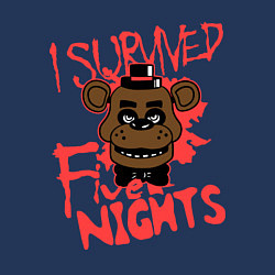 Свитшот хлопковый мужской I Survived Five Night, цвет: тёмно-синий — фото 2