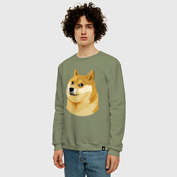 Свитшот хлопковый мужской Doge, цвет: авокадо — фото 2