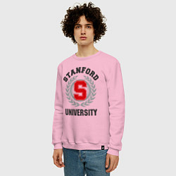Свитшот хлопковый мужской Stanford University, цвет: светло-розовый — фото 2