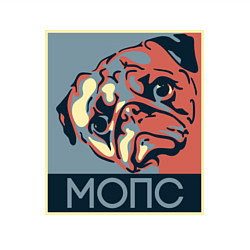 Свитшот хлопковый мужской Мопс, цвет: белый — фото 2