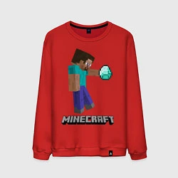 Свитшот хлопковый мужской Minecraft Rock, цвет: красный