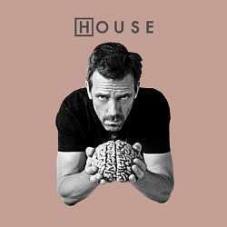 Свитшот хлопковый мужской House Brain, цвет: пыльно-розовый — фото 2