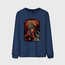 Свитшот хлопковый мужской Slayer Zombie, цвет: тёмно-синий